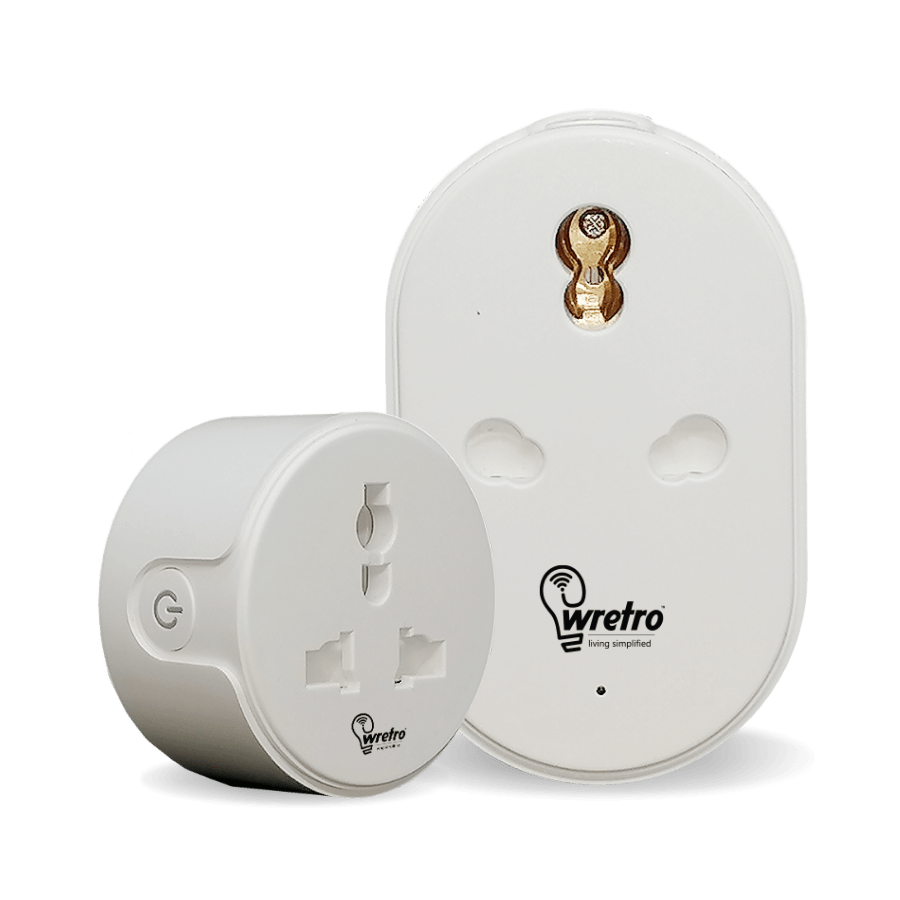 The Smart Plug is a smart Wi-Fi-enabled device that lets you control your Air Conditioners, Geysers, and electronic devices from your Smartphone anywhere at any time.